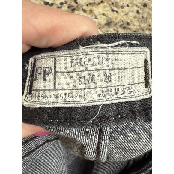 Free People Washed Denim Ziggy Overalls 26 black straight leg - Picture 7 of 10